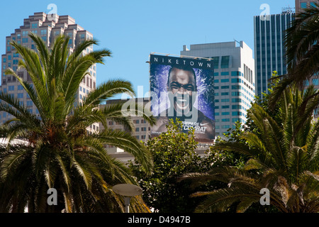 Nike billboard featuring L.A. Raiders player in Los Angeles circa 1985  Stock Photo - Alamy