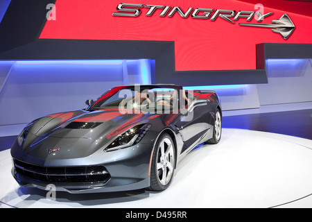 Chevrolet Corvette Stingray convertible. Geneva Motor Show 2013 Stock Photo