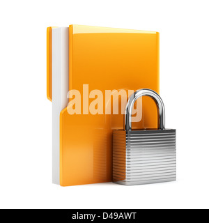 Folder icon with padlock isolated on white background Stock Photo - Alamy