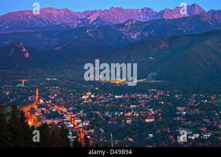 Zakopane view as seen from Gubalowka, Poland. Stock Photo