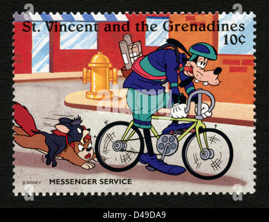 St Vincent Grenadines postage stamp depicting Disney cartoon character Stock Photo