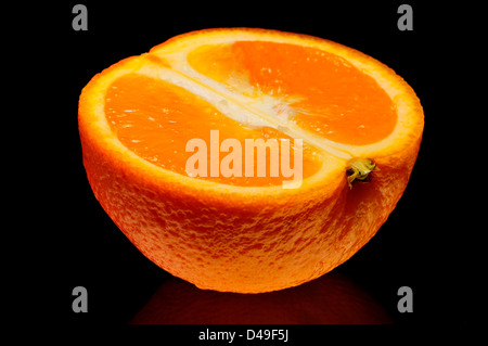 Orange, sliced in half Stock Photo