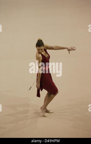 Gdynia, Poland. 9th March 2013. Polish best gymnast, Olympian from Beijing (2008) and London (2012) Joanna Mitrosz ends her sports career during the Artistic Gymnastics Polish Grand Prix in Gdynia. Credit:  Michal Fludra / Alamy Live News Stock Photo