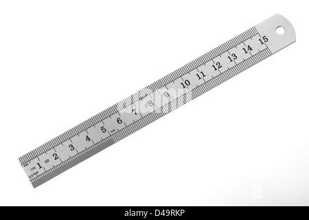 This is an image of a ruler, cut out over a white background. Stock Photo