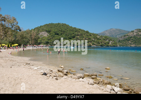 Beach, Olu Deniz, Oeluedeniz, Muğla Province, Turkey Stock Photo