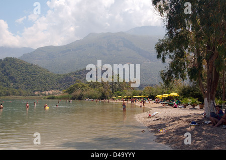 Beach, Olu Deniz, Oeluedeniz, Muğla Province, Turkey Stock Photo