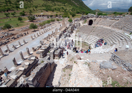 Roman theater, antique city of Ephesus, Efes, Turkey, Western Asia Stock Photo