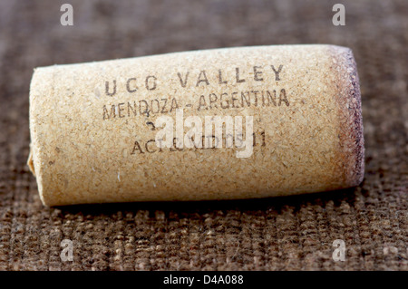 Uco Valley Mendoza Argentina wine cork stopper Stock Photo