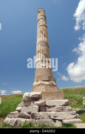 Temple of Artemis, antique city of Ephesus, Efes, Turkey, Western Asia Stock Photo