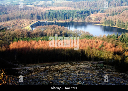 Trentabank Reservoir and The Macclesfield Forest Tegg's Nose Country Park winter Macclesfield Cheshire Stock Photo