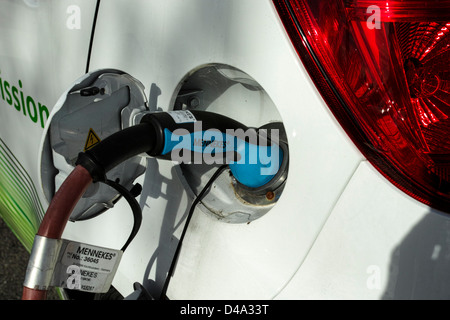 Siemens movE electric car Suzuki Splash platform) being recharged. Stock Photo