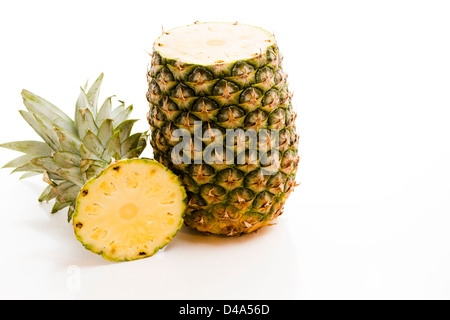 Fresh pineapple on white background. Stock Photo
