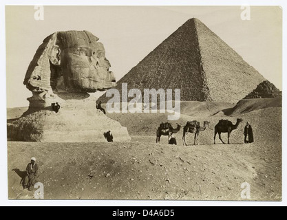 The pyramids at Giza and the Sphinx as seen in the early morning light ...