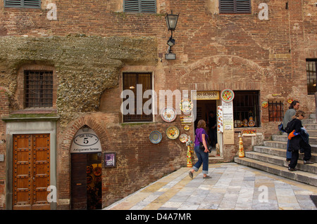 Siena, Piazza San Giovanni, Souvenirs Shop, San Giovanni Square, Tuscany, UNESCO World Heritage Site, Italy, Europe Stock Photo