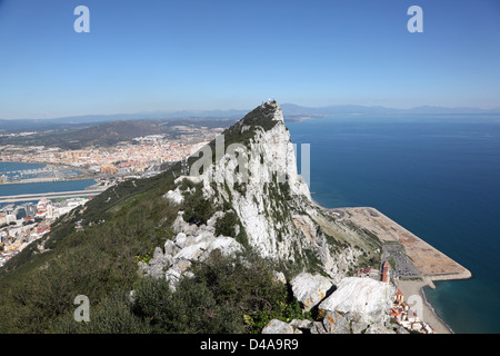 Panoramic view from the top of the Rock of Gibraltar Stock Photo