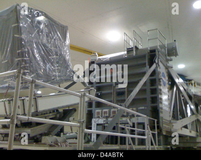 The ISIM structure of JWST is tested at Goddard using a centrifuge, verifying the module's scientific instruments, infrared observation capabilities, engineering, and space mission readiness. Stock Photo