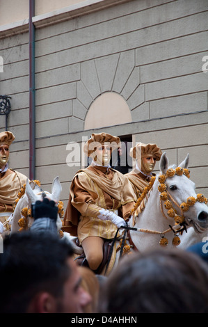 Parade of the Horsemen of Sartiglia Oristano Stock Photo