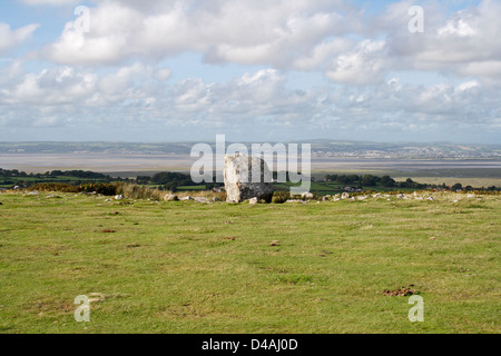 Arthurs Stone Burial chamber near Reynoldston on the Gower peninsula in Wales, Welsh Landscape. British countryside area of natural beauty Stock Photo