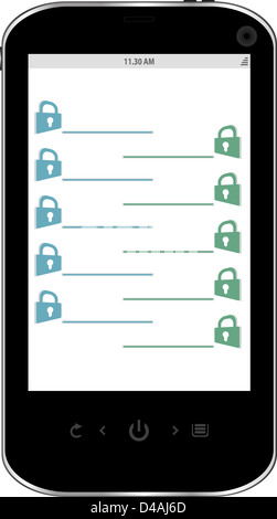 Security concept: Hand Holding Smartphone with Data Security on display ...