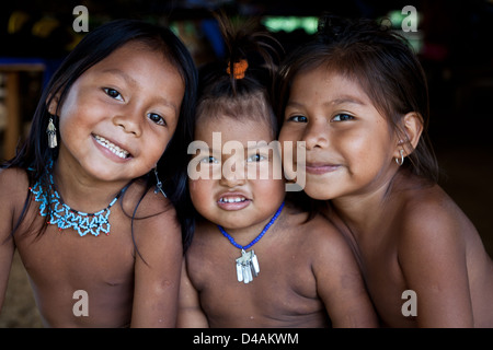 Embera Children Lives In The Panama Rain Forest And Maintain Her 