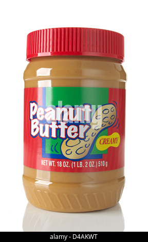 Jar of peanut butter Stock Photo