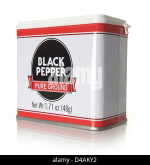Tin of Black Pepper Stock Photo