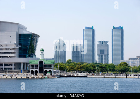 High-rise condominiums along the waterfront of Yokohama Bay in Yokohama, Kanagawa, Japan Stock Photo
