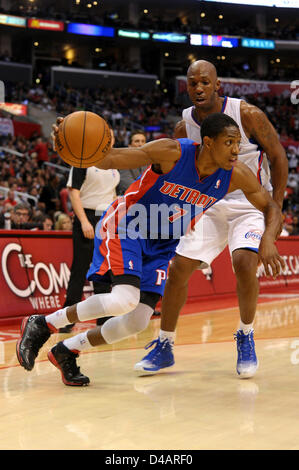 Los Angeles Clippers guard Brandon Boston Jr. (4) reaches for the ball ...