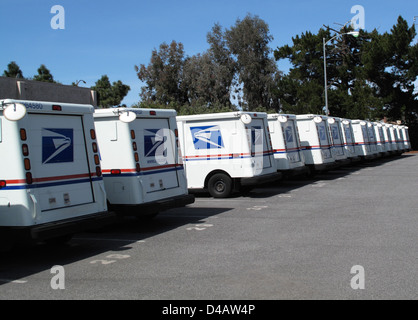 US Postal Service Postal Vehicles Parked At Cambrian Post Office San Jose California Stock