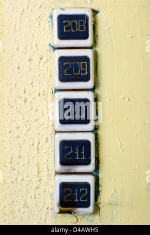 square antique doorbell button Stock Photo