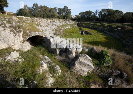 Syracuse, Italy, in the ruins della Neapolis Archaeological Park Stock Photo