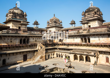 Jahangir Mahal, inside Orchha Fort, Orchha, India Stock Photo