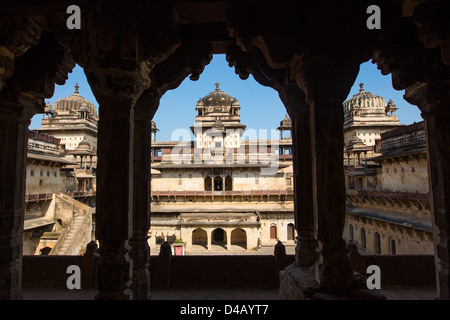 Jahangir Mahal, inside Orchha Fort, Orchha, India Stock Photo