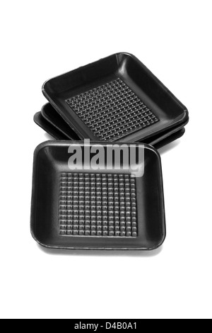 Black Styrofoam Trays Stock Photo