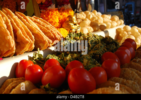 Chaat stall on the streets of Rajasthan. Stock Photo