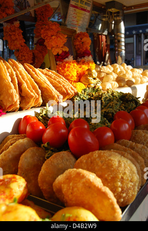 Chaat stall on the streets of Rajasthan. Stock Photo