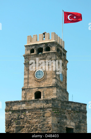 old tower in hiistoric centre Antalya, Turkey, Western Asia  Stock Photo