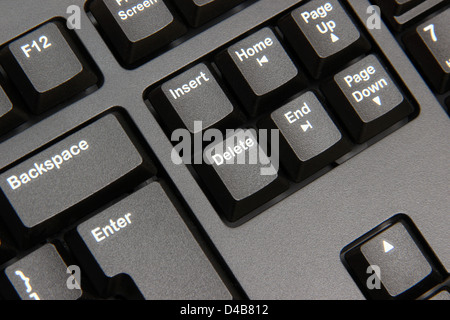 Close up of delete button on computer keyboard Stock Photo