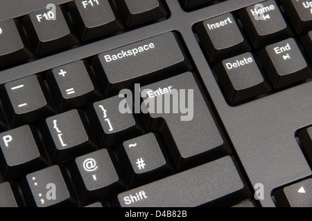 Close up of Enter button on computer keyboard Stock Photo