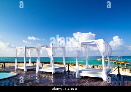 Pavilion and swimming pool in luxury resort Stock Photo