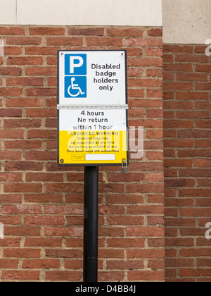 Disabled badge holders only sign in London, England Stock Photo