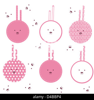 Vector - texture with pink bunnies Stock Photo