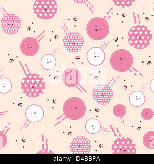 Vector - texture with pink bunnies Stock Photo