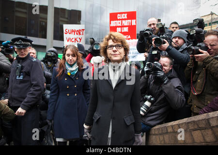 Southwark Crown Court, London, UK. 11th March 2013.  Vicky Pryce arrives at Southwark Court to face a possible jail sentence for perverting the course of justice after she took speeding points on behalf of former husband Chris Huhne.  Credit:  Jeff Gilbert / Alamy Live News Stock Photo