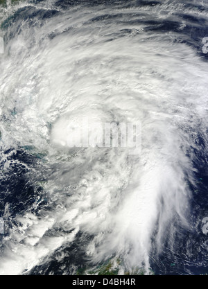 NASA's Terra Satellite Shows a Larger Hurricane Sandy Over Bahamas Stock Photo