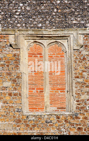 A bricked up double window in St Osyth Priory, Essex Stock Photo