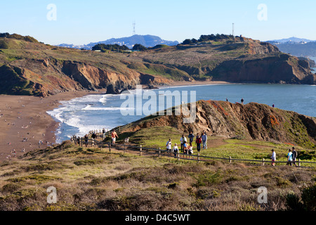 Rodeo Beach and the Marin Headlands at the Golden Gate National Recreation Area. Stock Photo