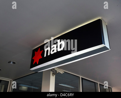 National Australia Bank signage. NAB is one of Australia's four pillars of the banking system Stock Photo