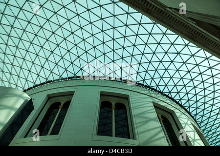 British Museum Central Court with Unique Overall Roof Stock Photo