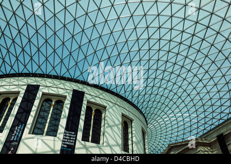 British Museum Central Court with Unique Overall Roof Stock Photo